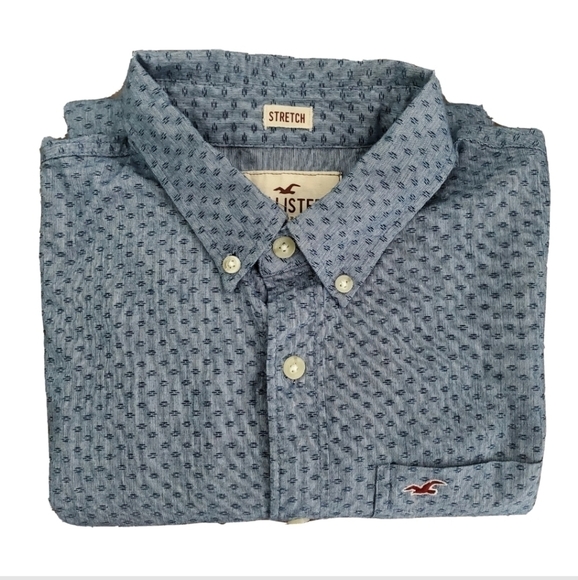 Hollister Blue Long Sleeve Button Down Shirt - Picture 1 of 4